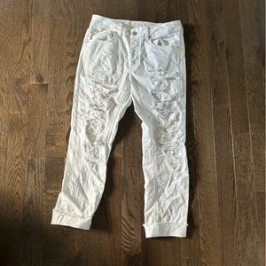 White Distressed Tomgirl Jeans